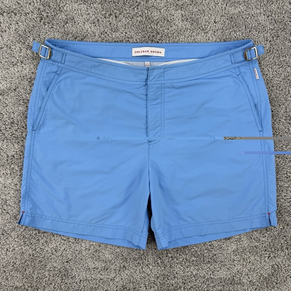 Orlebar Brown Swim Shorts Men's 34 Blue Riviera Bulldog Classic Waist Buckle